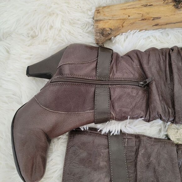 Jessica Simpson pull on knee high boots leather - Picture 2 of 15